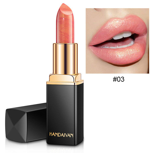 Lápiz labial con brillo impermeable de 9 colores