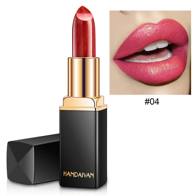 Lápiz labial con brillo impermeable de 9 colores