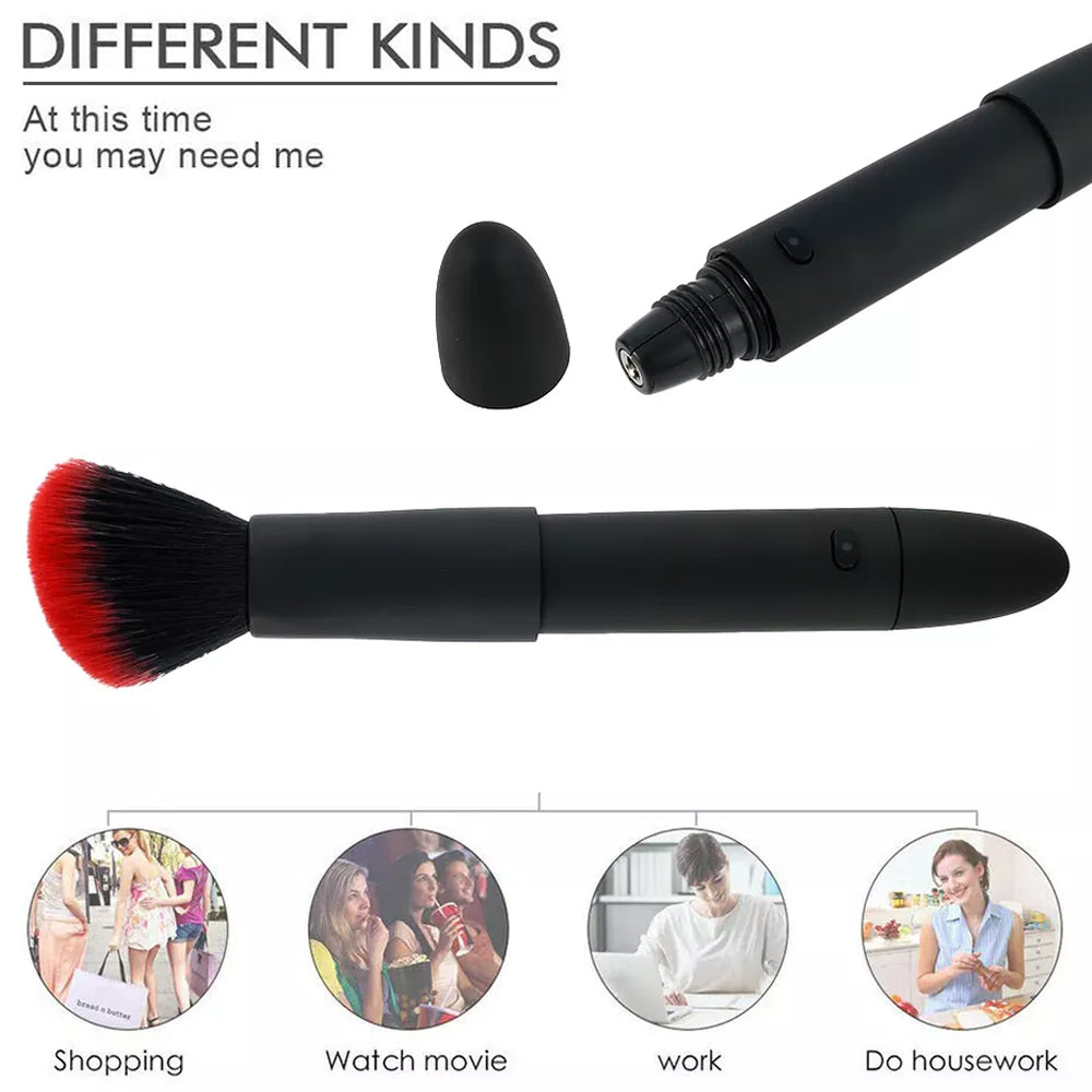 Pincel de maquillaje de silicona USB más vibrador tipo bala