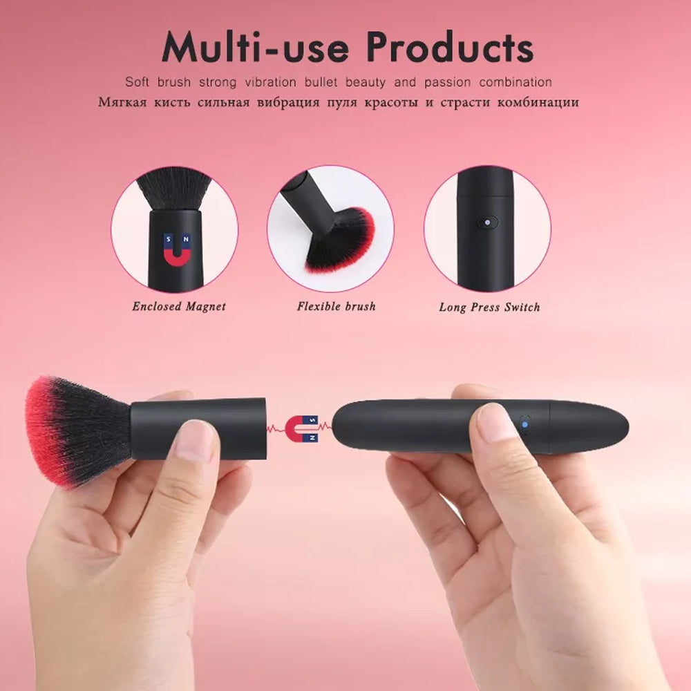 Pinceau de maquillage en silicone USB et vibrateur Bullet