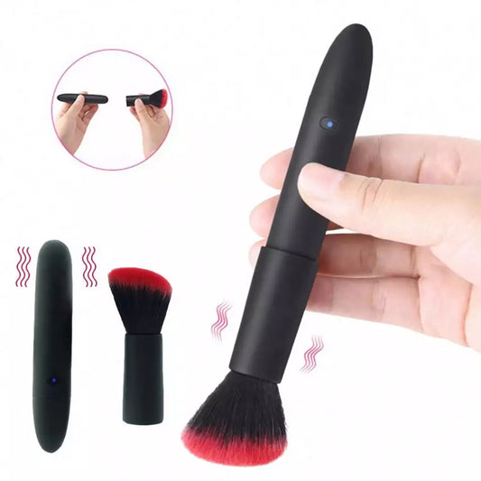 Pincel de maquillaje de silicona USB más vibrador tipo bala